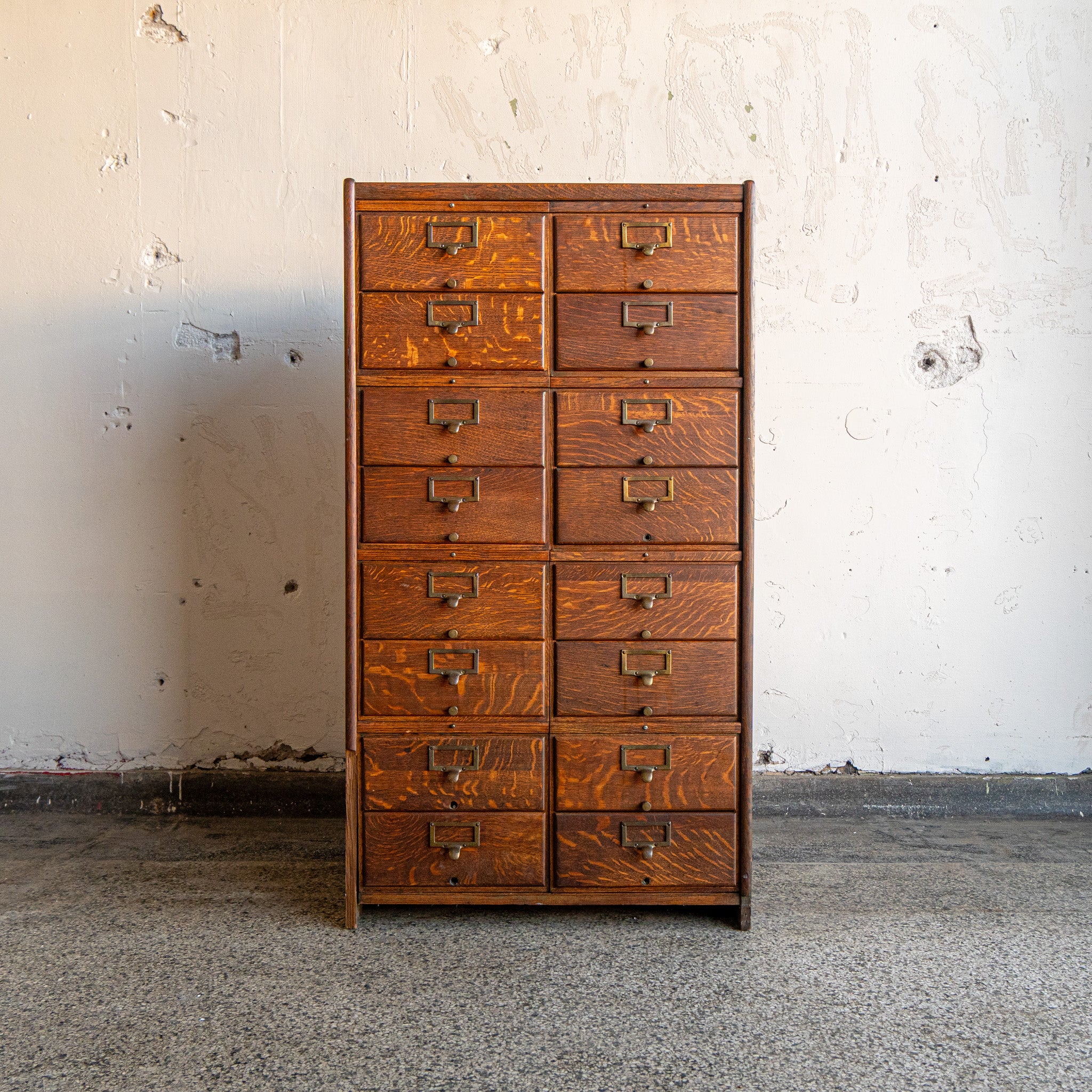 Oak Card Catalog Multidrawer