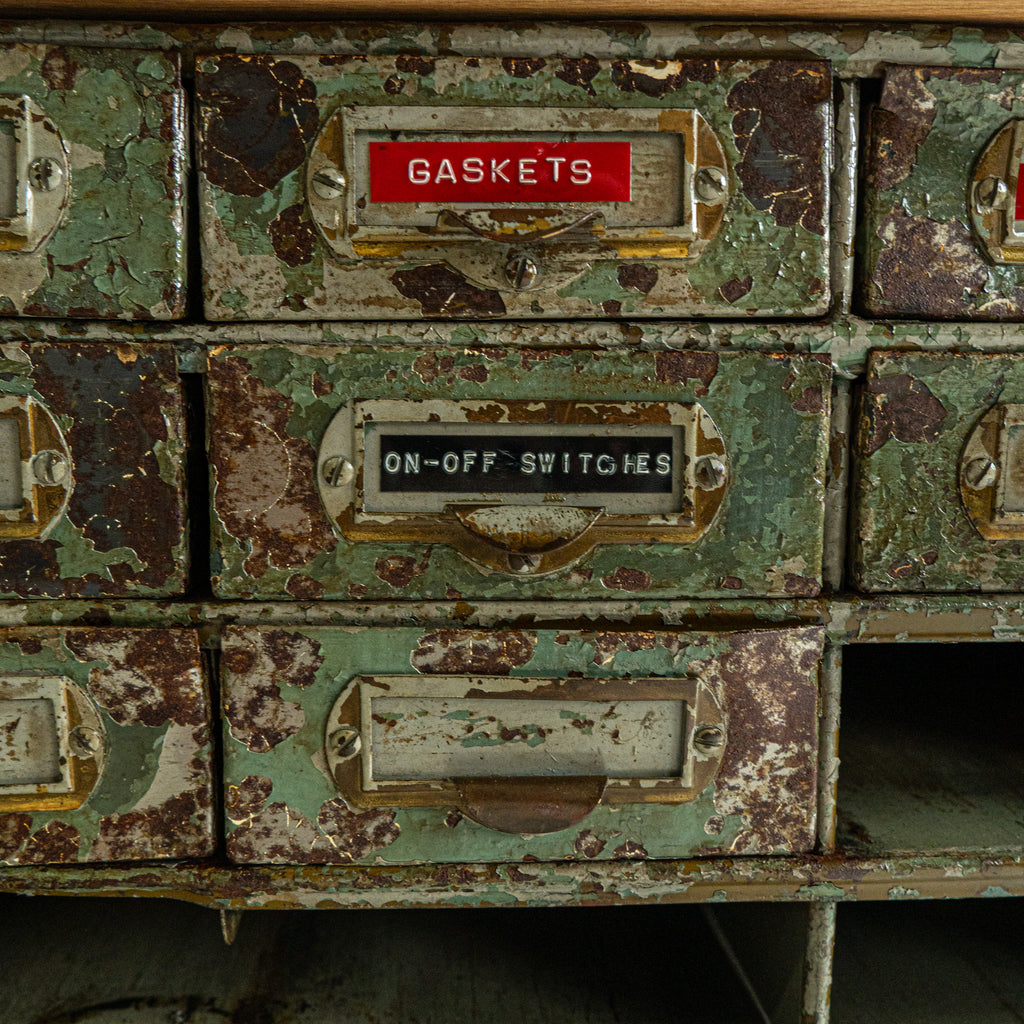 Industrial multi cabinet metal brass and pine reclaimed wood