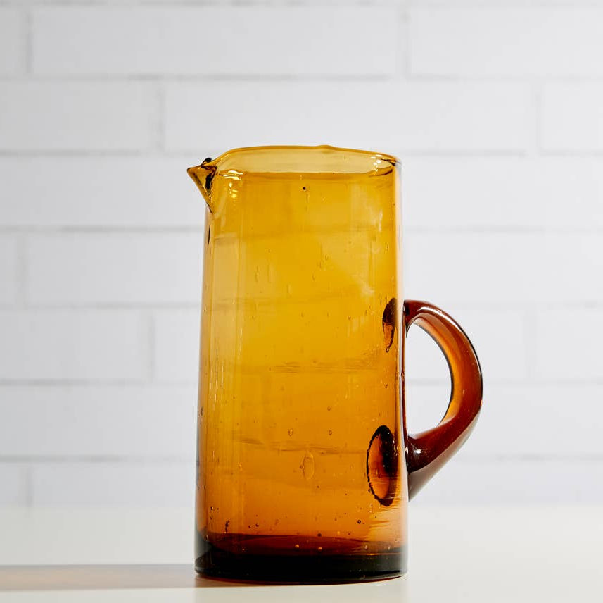 Moroccan Hand-Blown Pitcher