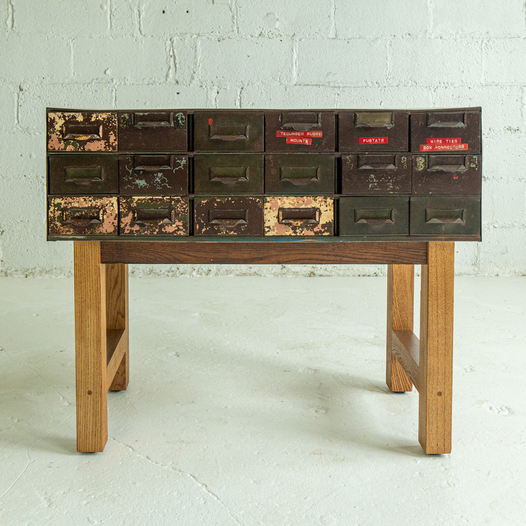 Industrial multi cabinet metal and pine reclaimed wood