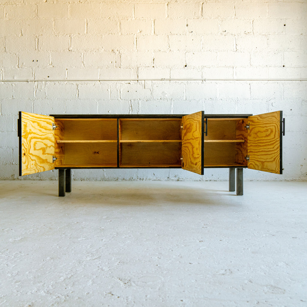 ps iii beer credenza interior view reclaimed wood black and white