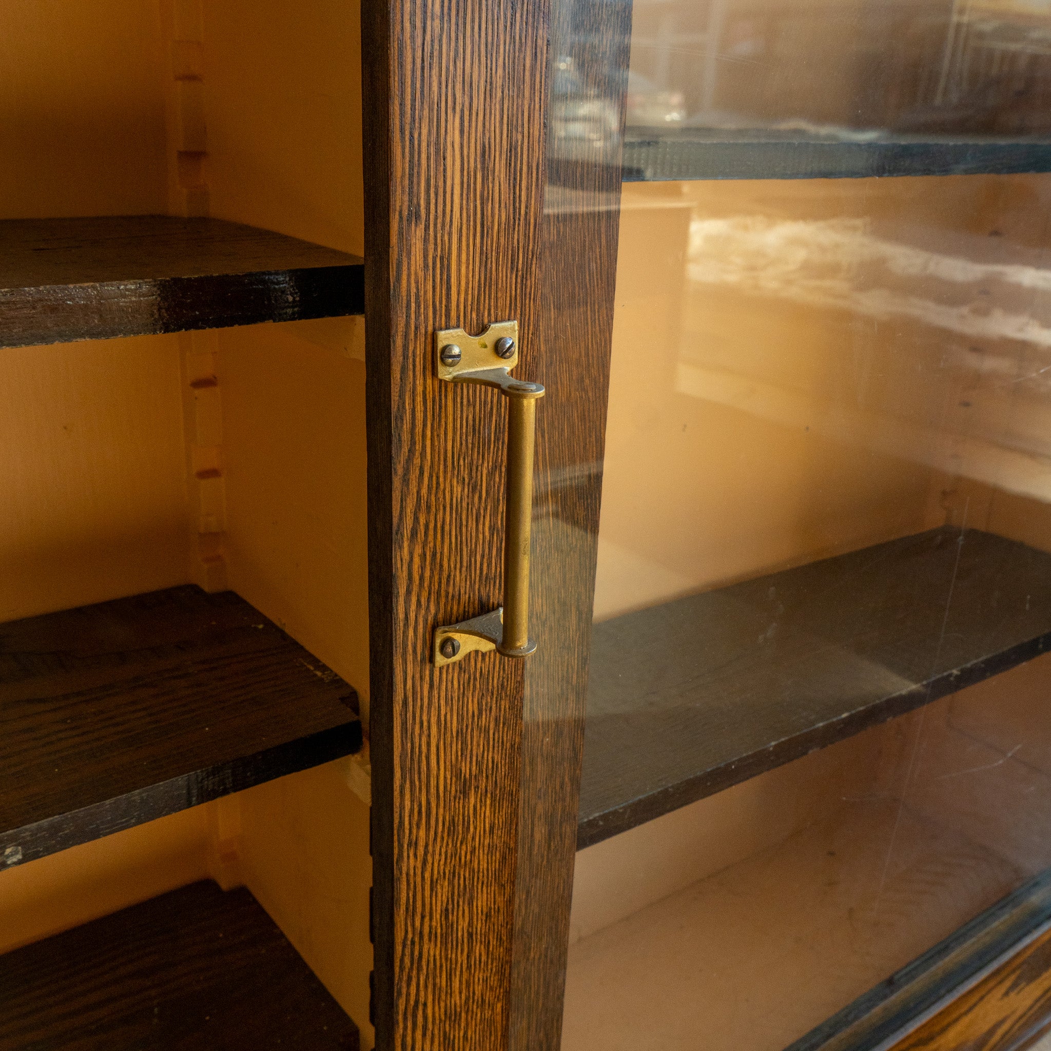 Oak Sliding Door Bookcase