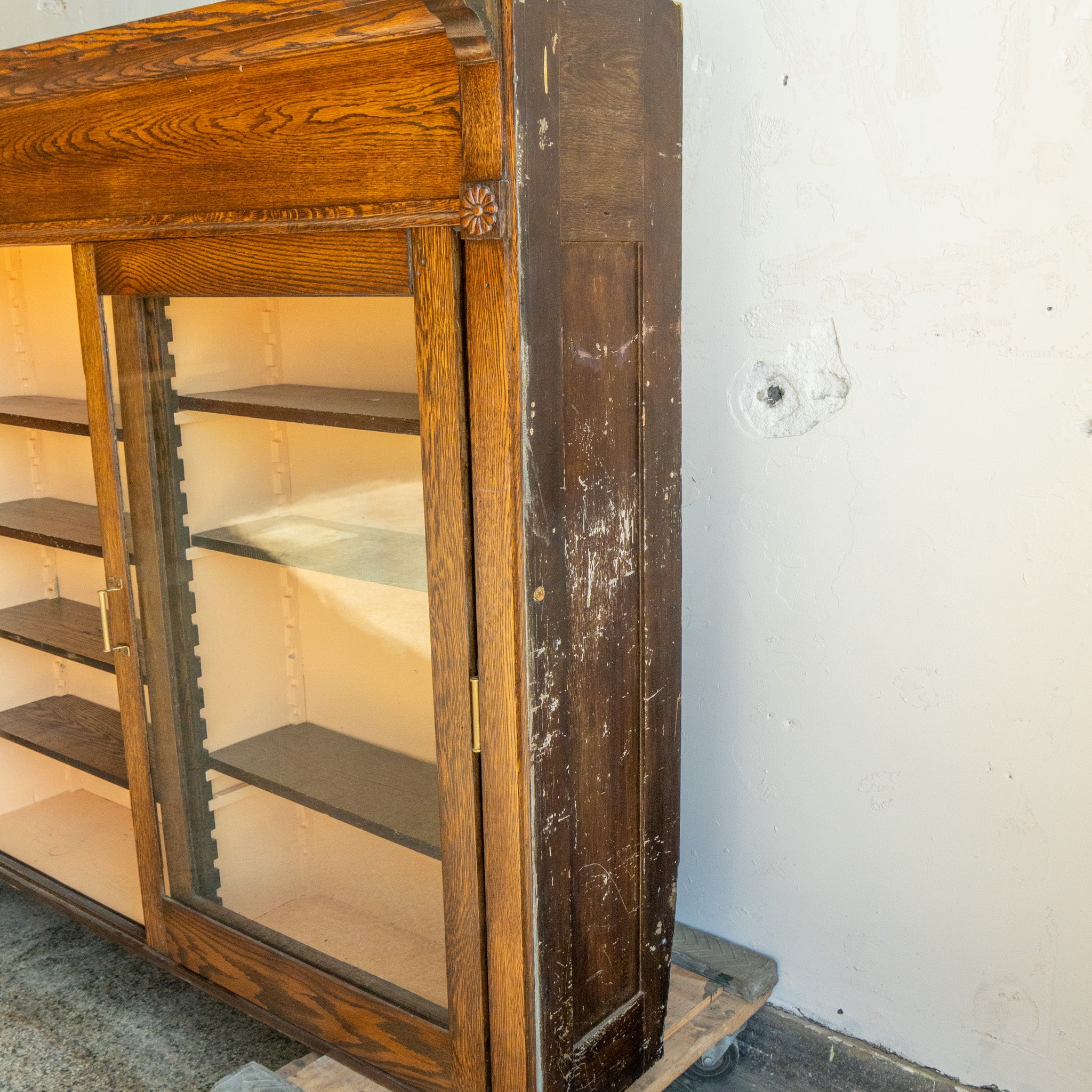 Oak Sliding Door Bookcase