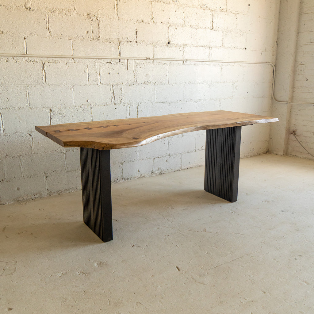 live edge sycamore dining table