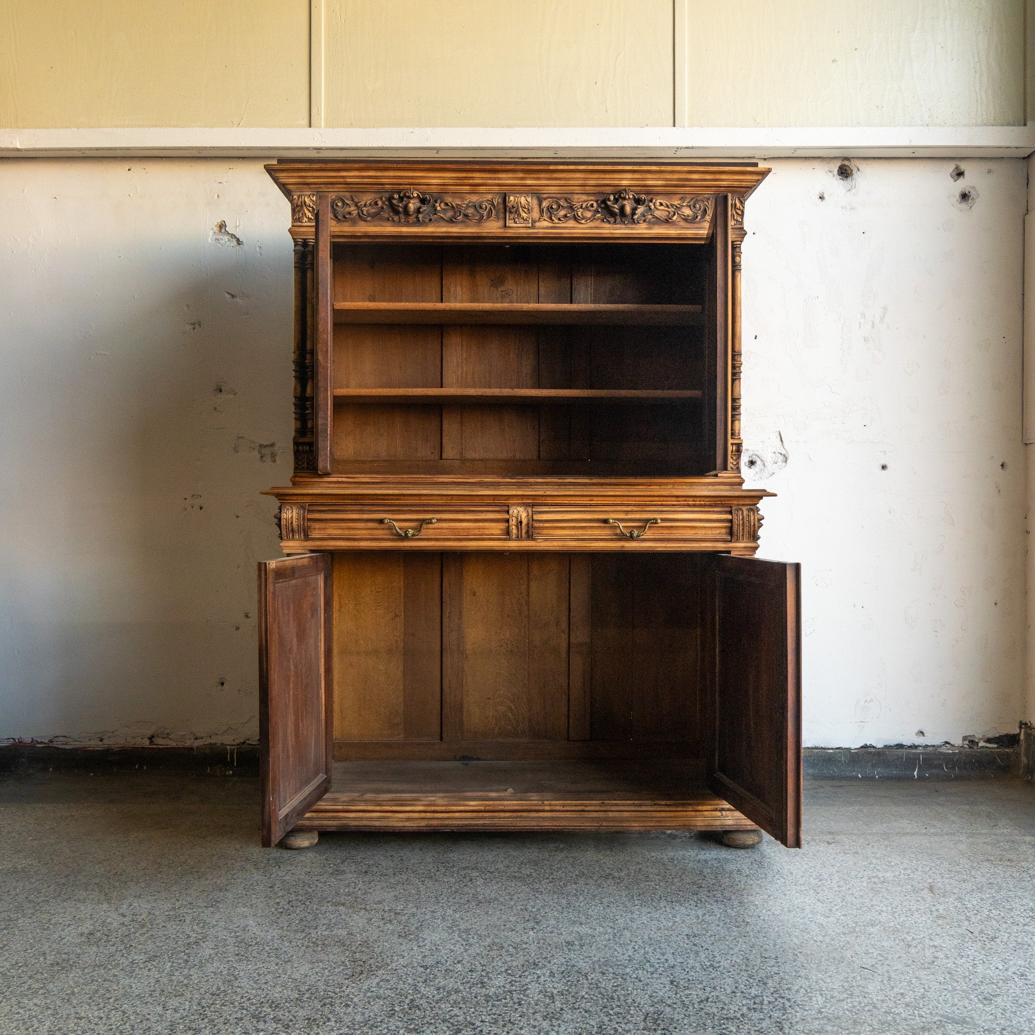 Hand Carved Antique Hutch