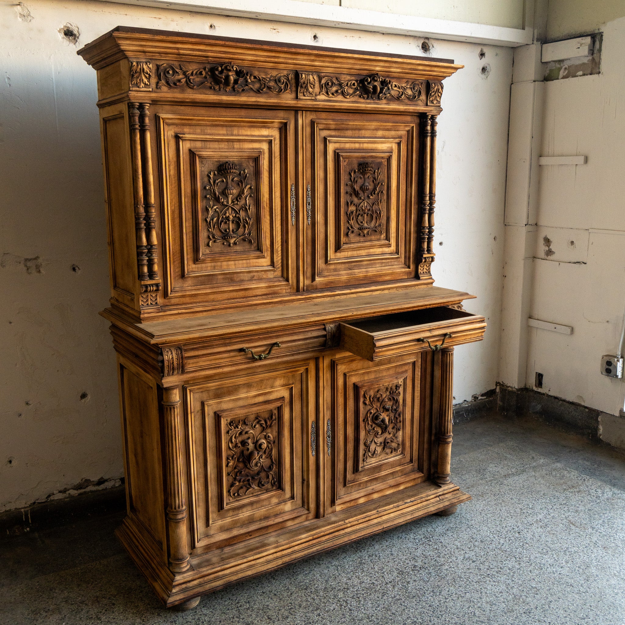 Hand Carved Antique Hutch