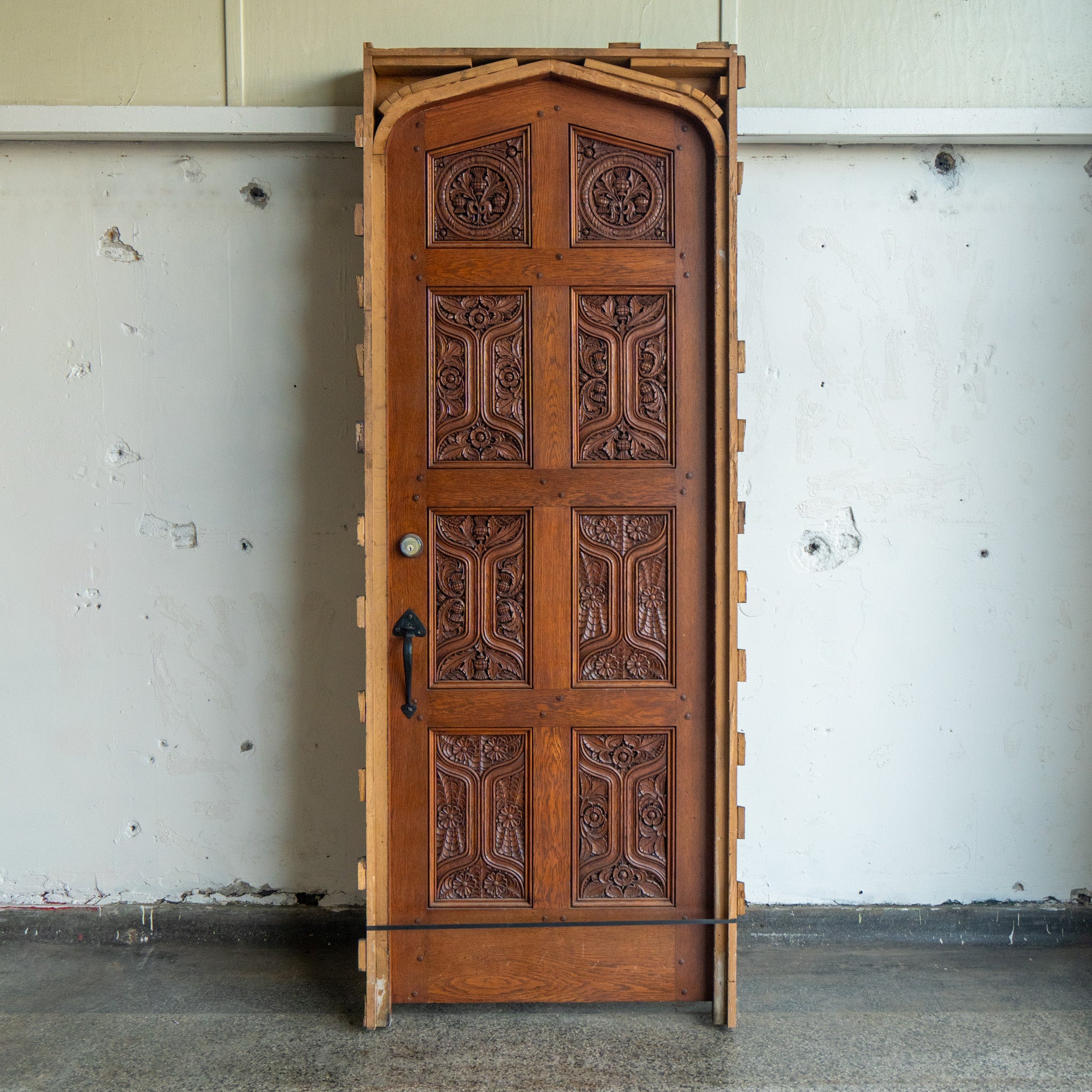 handcarved door front view 