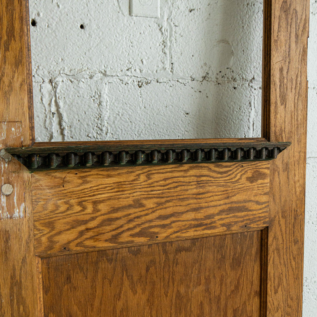 vintage utility interior door with handcrafted detail reclaimed wood front view