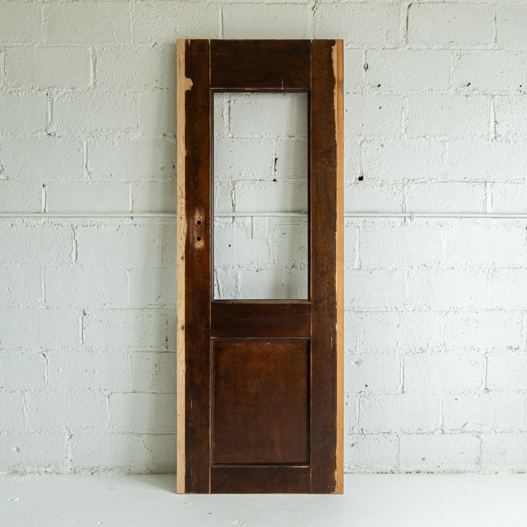 vintage utility interior door with rosettes reclaimed wood back view