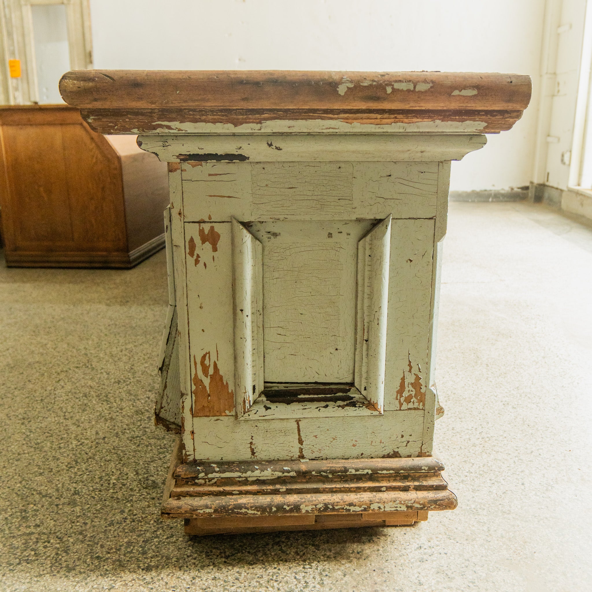 Antique General Store Counter with Cubbies