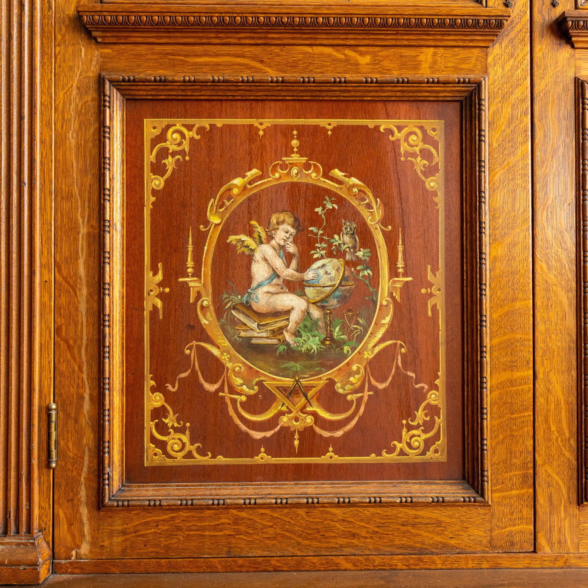 Masonic Quarter-Sawn Oak Cabinet