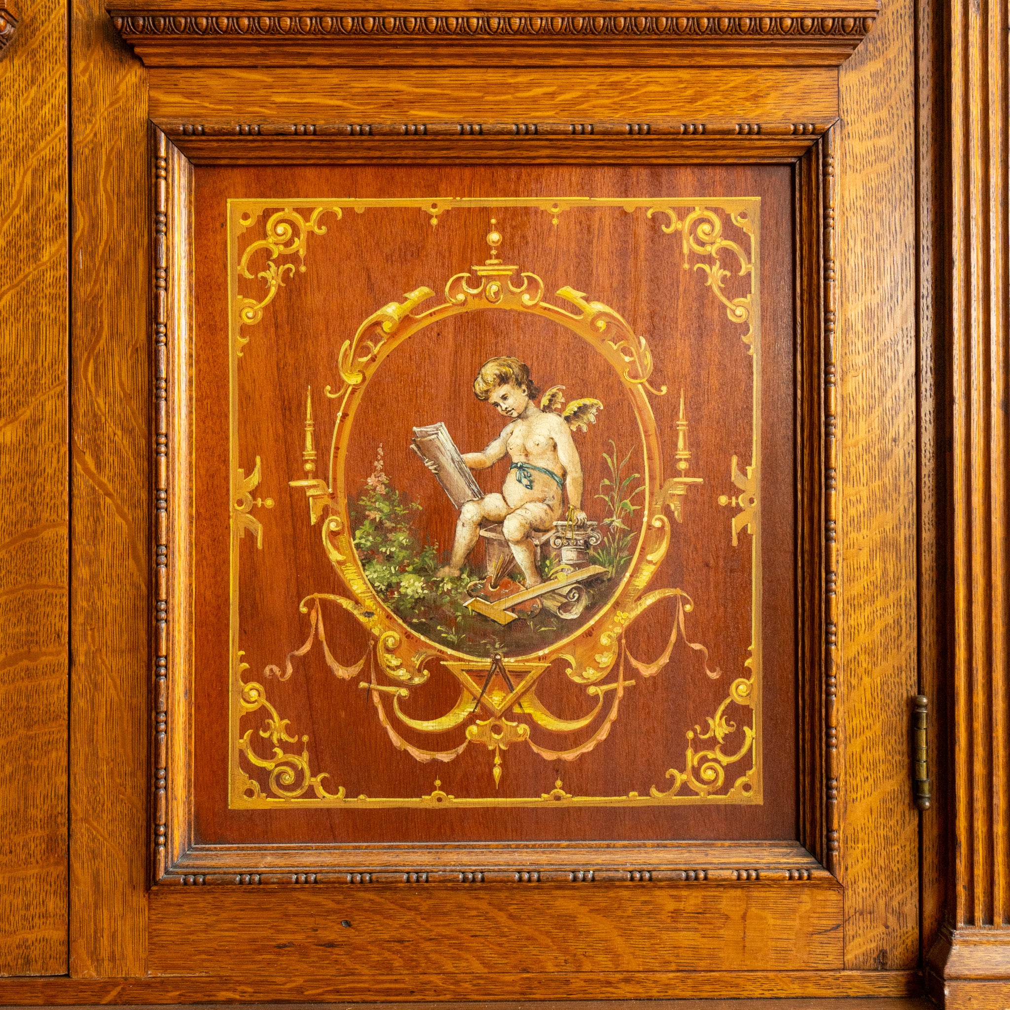 Masonic Quarter-Sawn Oak Cabinet