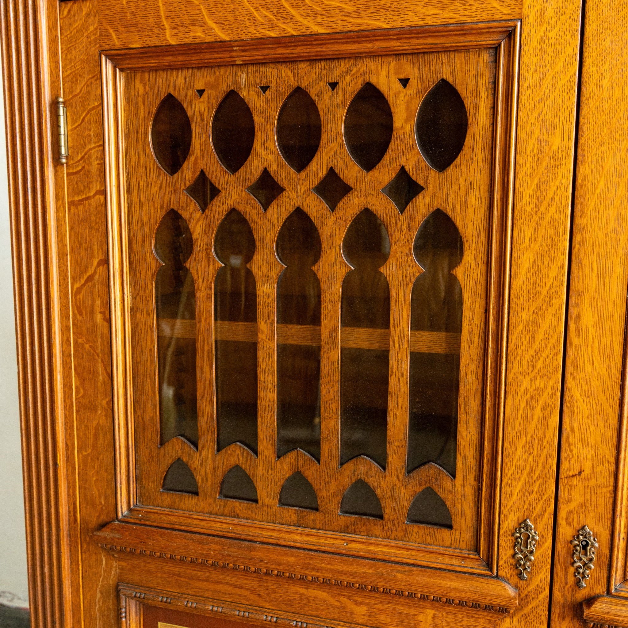 Masonic Quarter-Sawn Oak Cabinet