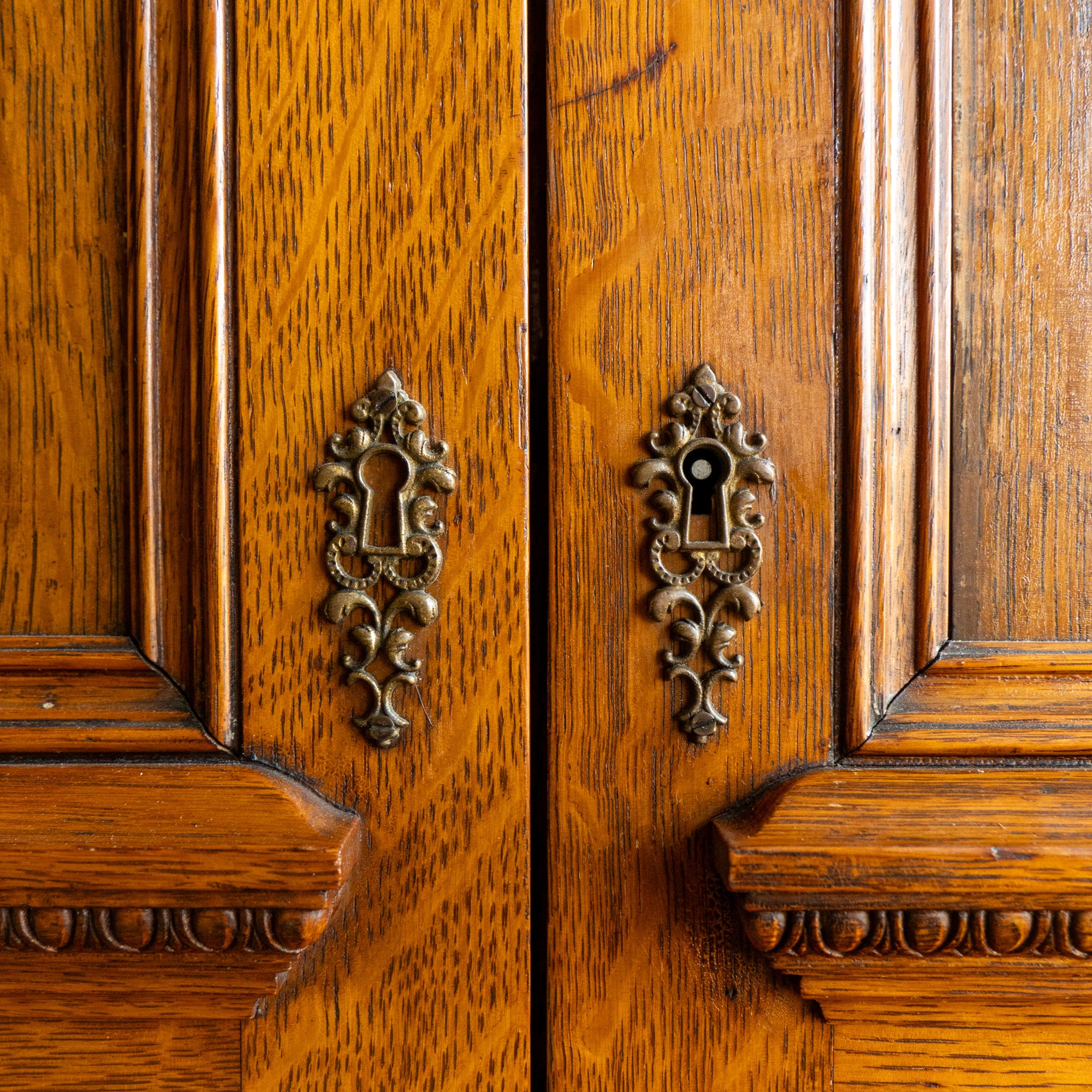 Masonic Quarter-Sawn Oak Cabinet