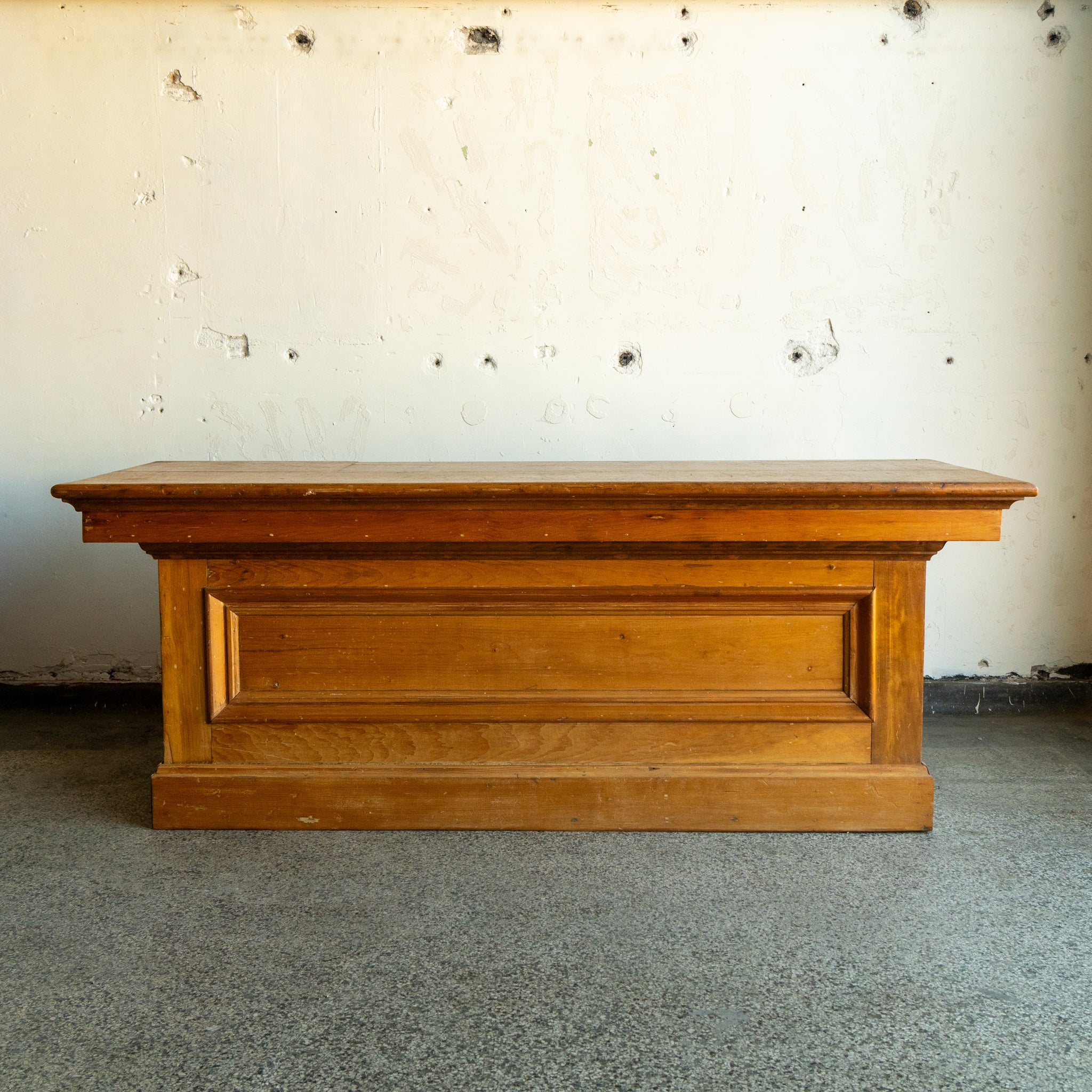 wood shop counter front view