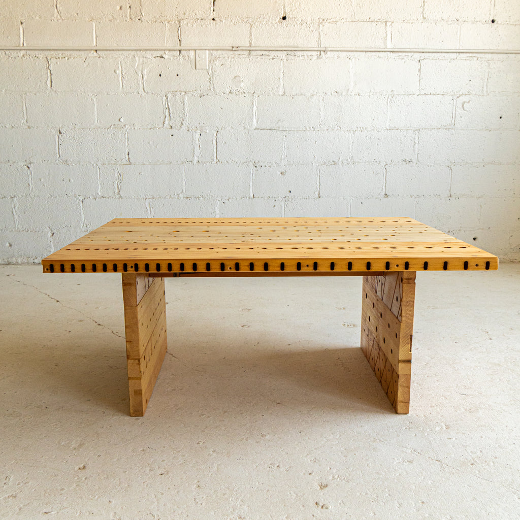 pipe organ coffee table 1 front view reclaimed wood